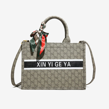 Fashionable Luxury Retro Printed Handbag Crossbody Bag Paired High-Value Scarves Used Daily