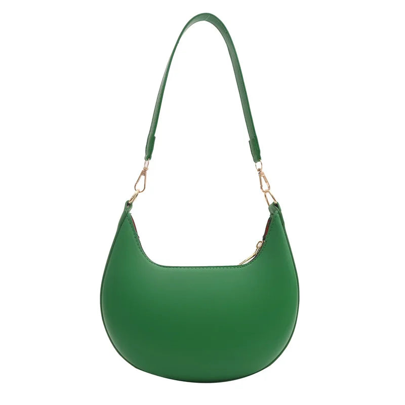 PU Leather Crescent Shoulder Bag for Women