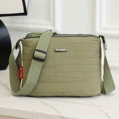 Large capacity ladies casual light travel nylon pleated wear-resistant shoulder crossbody bag