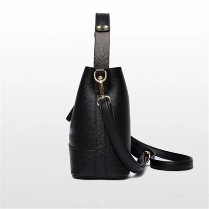 Leather Bucket Bag – Large Capacity Shoulder & Crossbody Handbag for Women