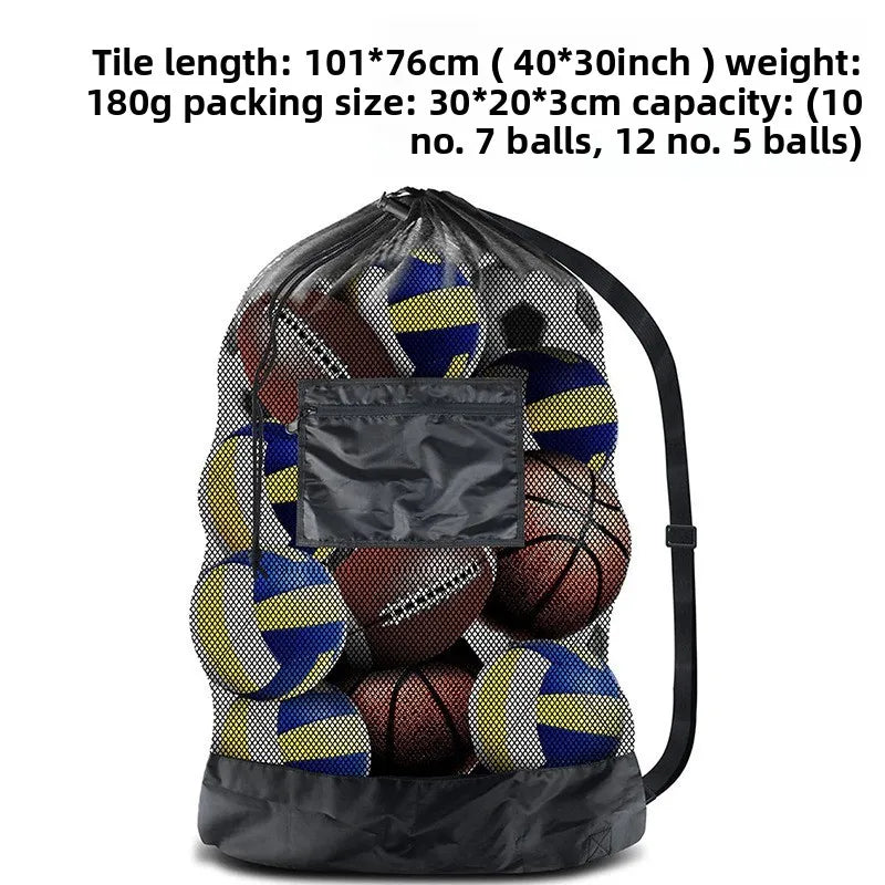 Sports Ball Bag – Mesh Drawstring Carry Bag for Basketball & Soccer