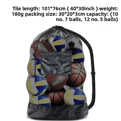 Sports Ball Bag – Mesh Drawstring Carry Bag for Basketball & Soccer