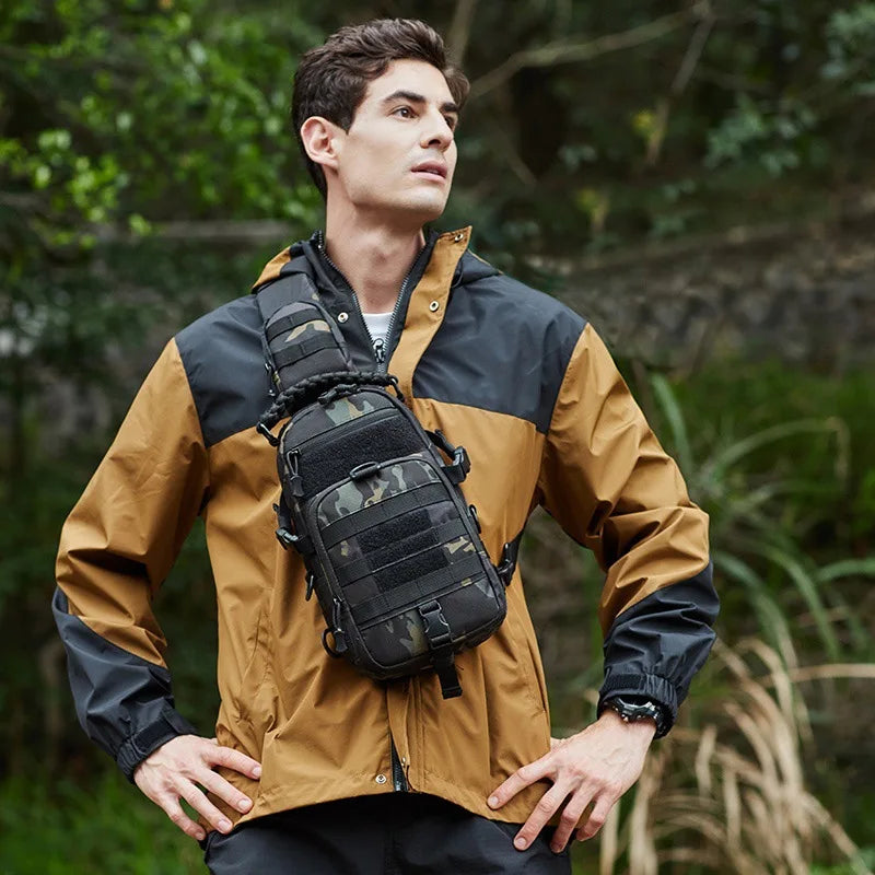 Waterproof Nylon Bloa Bag Camouflage Outdoor Chest Bag Multi-Functional Mountaineer Shoulder