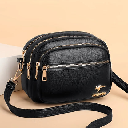 Multi-Layer Crossbody Bag for Women – Leather Shoulder Purse