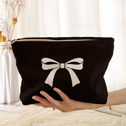 Floral & Bow Cosmetic Bag – Lightweight Zipper Makeup Pouch