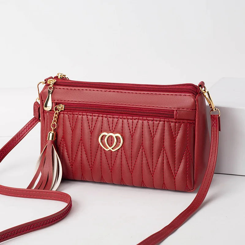 Quilted Crossbody Bag – Women's Vintage Leather Shoulder Bag