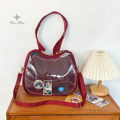 Cat-Shaped Ita Bag – Transparent Crossbody Shoulder Bag