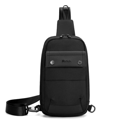 Men S Nylon Fabric Waterproof Lightweight Crossbody Bag Simple Sporty Single-Shoulder Commuting