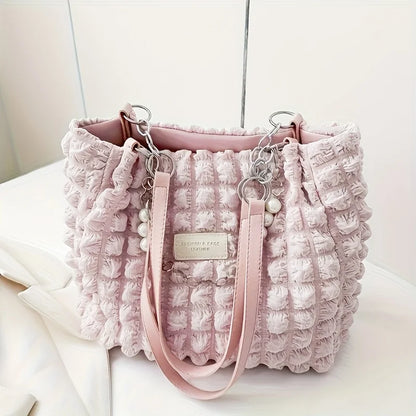 Large Capacity Cloud Tote Bag – Quilted Nylon Women's Shoulder Bag