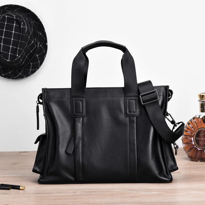 High-End Horizontal Crossbody Soft Leather Computer Storage - Soft