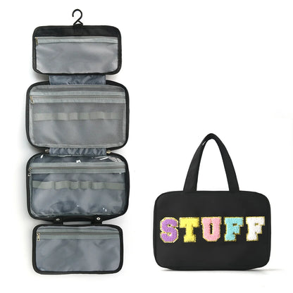Four-Fold Dry-Wet Separation Toiletry Bag Hanging One-Piece Storage Large-Capacity Hook Portable