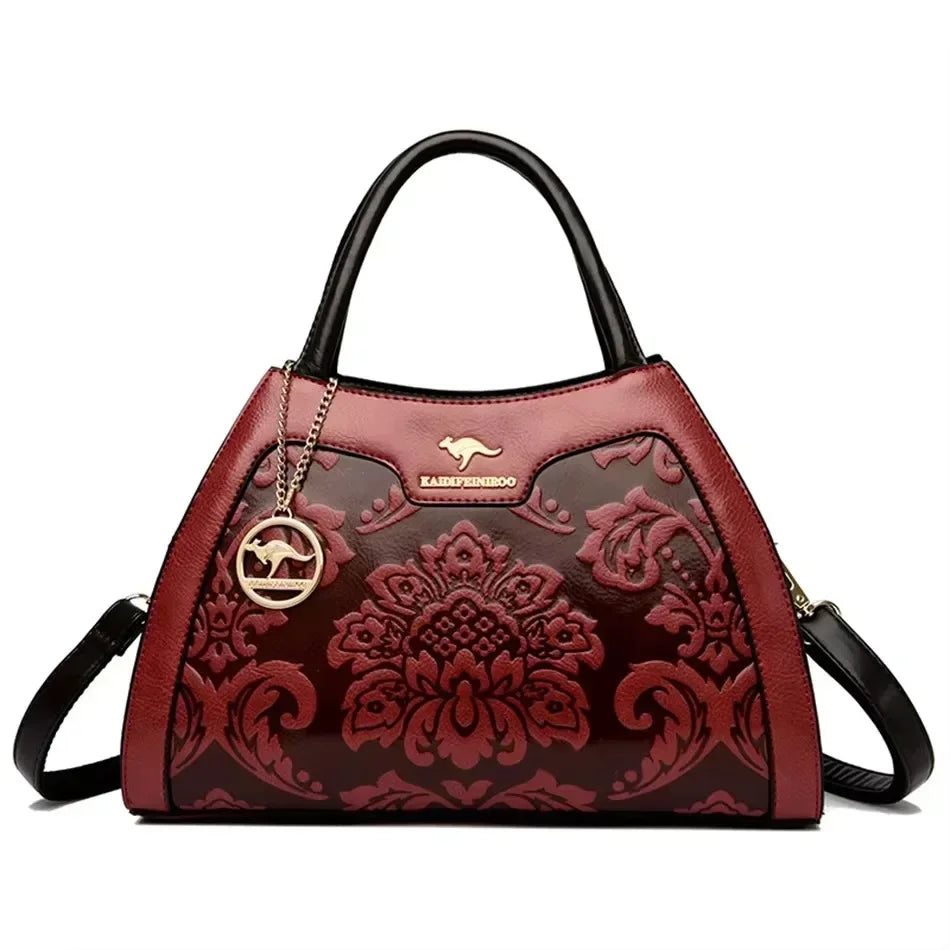 Luxury Embossed Leather Handbag for Women – Crossbody Shoulder Bag