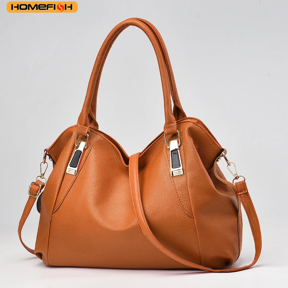 Trendy Casual Shoulder Crossbody Bag Homefish Solid Soft Large Capacity Handbag Women - Soft