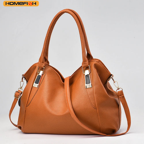 Trendy Casual Shoulder Crossbody Bag Homefish Solid Soft Large Capacity Handbag Women - Soft
