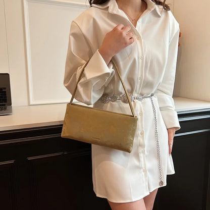 Square Underarm Shoulder Bag for Women – Trendy PU Leather Crossbody