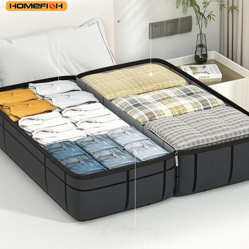 Homefish 1pc Large Capacity Super Load-Bearing Black Composite Material Storage Bag