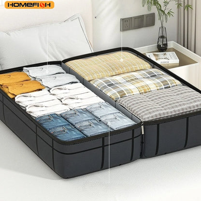 Homefish 1pc Large Capacity Super Load-Bearing Black Composite Material Storage Bag