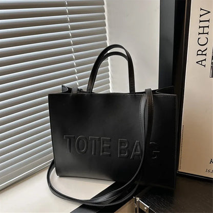 Large Capacity Leather Tote Bag – Vintage Shoulder & Crossbody Handbag