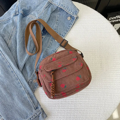 Strawberry Pattern Crossbody Bag for Teen Girls