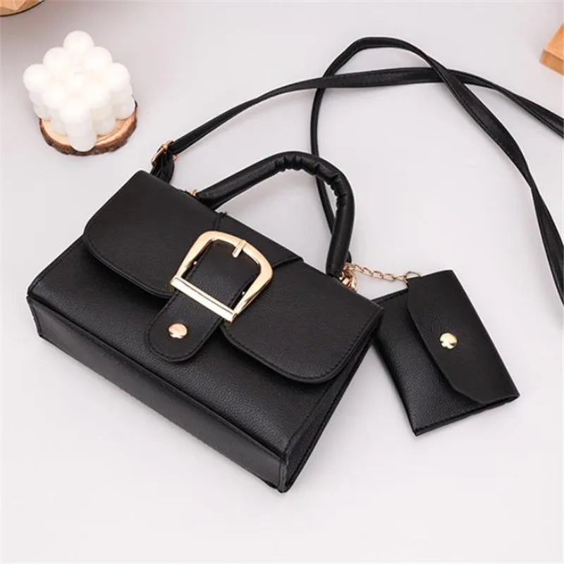Buckle Flap Handbag – Women's Crossbody Bag & Wallet Set
