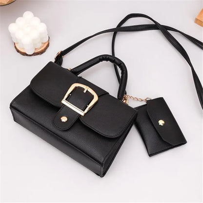 Buckle Flap Handbag – Women's Crossbody Bag & Wallet Set