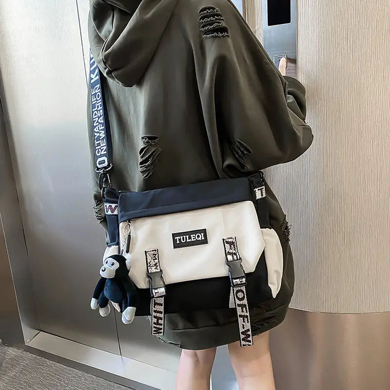 Messenger Bag – Large Capacity Canvas Shoulder Bag for School and Casual Use