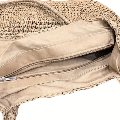 Straw Tote Bag for Women – Large Capacity Beach Shoulder Bag