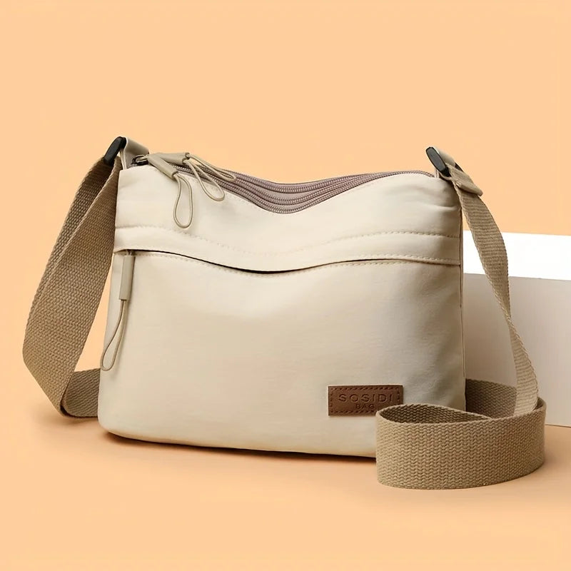 Nylon Women's Crossbody Shoulder Bag – Multi-Pocket Zipper