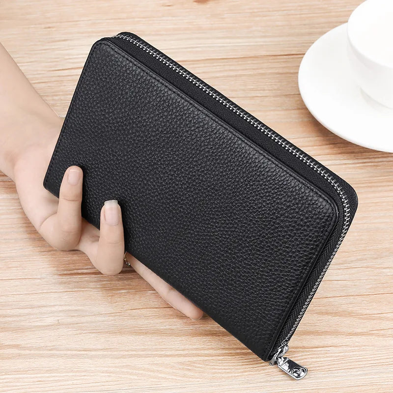 Genuine Leather Rfid Anti-Magnetic Card Case Cowhide Account Book Passbook Case Id Card Holder