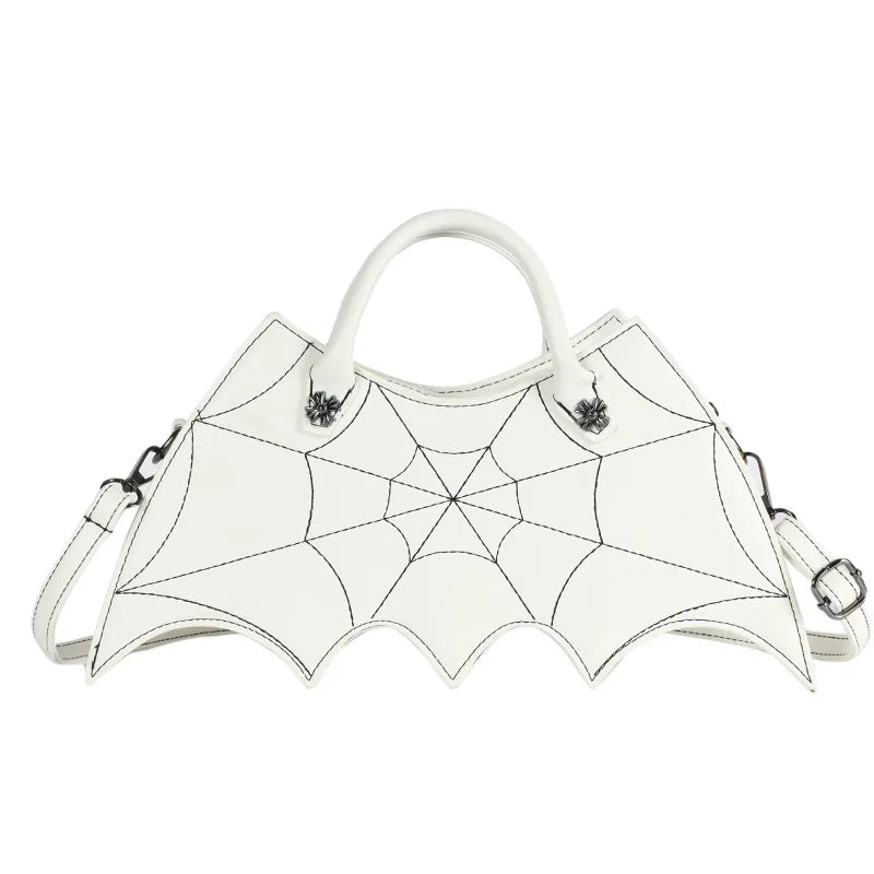 Bat-Shaped PU Leather Crossbody Handbag – Gothic Halloween Shoulder Bag for Women