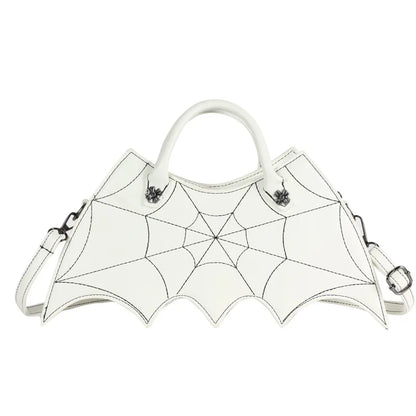 Bat-Shaped PU Leather Crossbody Handbag – Gothic Halloween Shoulder Bag for Women