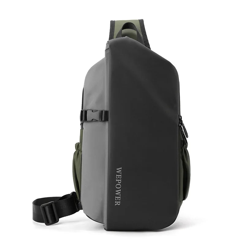Men S Shoulder Bag Korean Version Large Capacity Chest Safety Reflective Strip Commuting Nylon