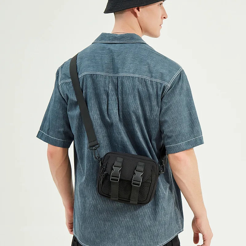 Large-Capacity Crossbody Bag Buckle Zipper Simple Casual Single-Shoulder Bag Men