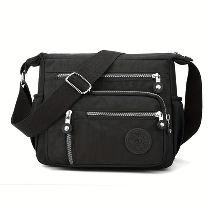 Waterproof Nylon Crossbody Bag with Multiple Pockets for Women