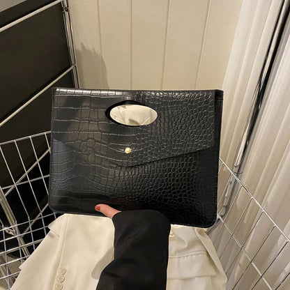 Crocodile Pattern Clutch Bag – Minimalist Office Handbag