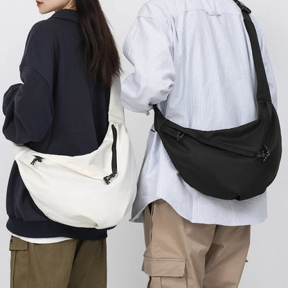 Men S Cross-Body Leisure Sports Dumpling Bag Women One-Shoulder Canvas Satchel