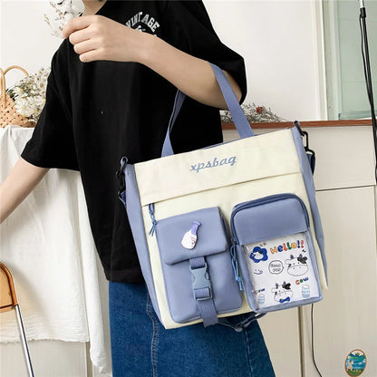 Cute Canvas Tote Bag for Teen Girls – Large School Bag