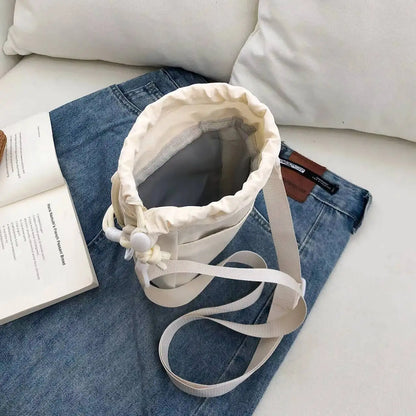 Water Bottle Crossbody Bag – Drawstring Shoulder Bag with Clear Pocket