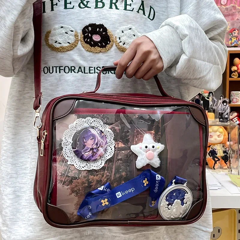 Transparent Ita Crossbody Bag – Y2K Cute DIY Display Shoulder Bag
