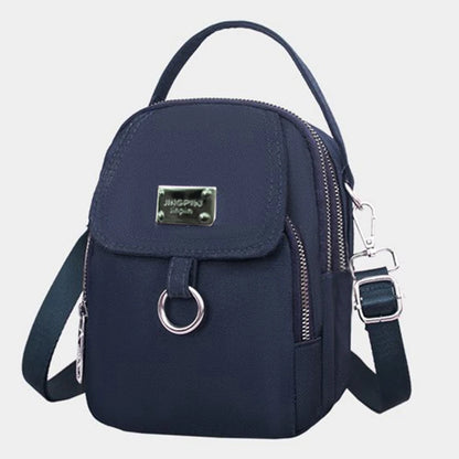 Solid Tone Lightweight Nylon Bag Detachable Wide Shoulder Strap