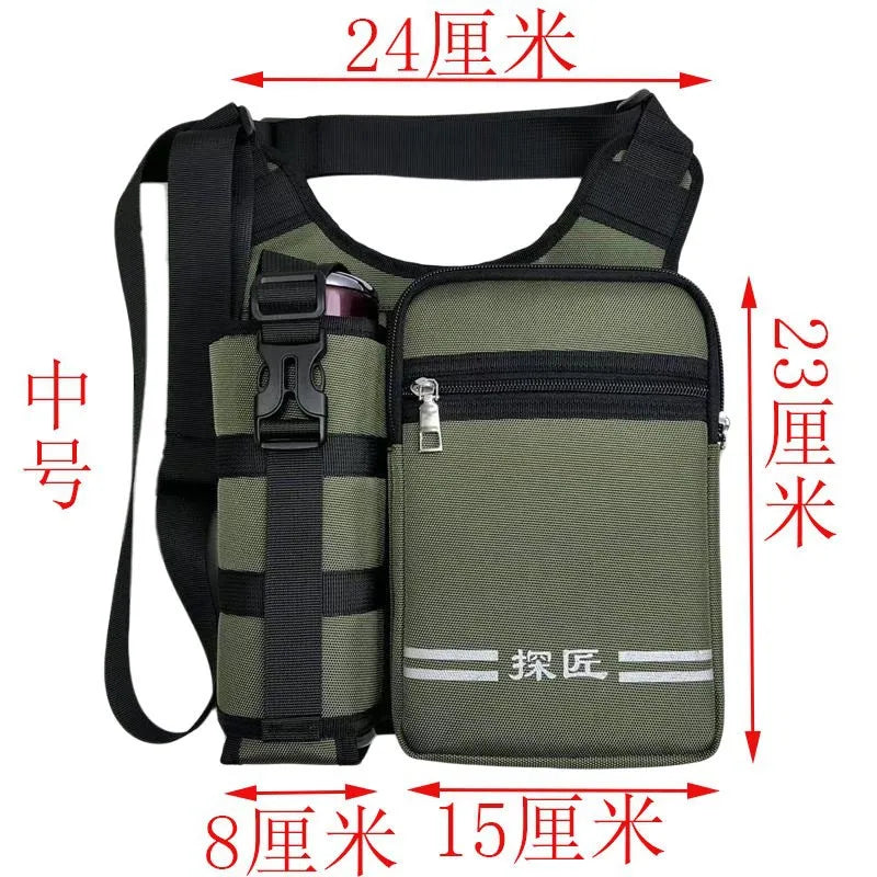 Waterproof Wear-Resistant Oxford Fabric Men S Crossbody Bag Water Bottle Position Lock Flap Travel