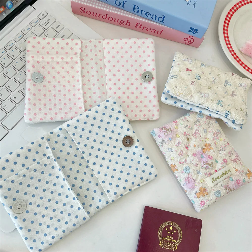 Cute Cartoon Flower Passport Cover Women Multifunctional Polyester Travel Accessories Holder Luxury