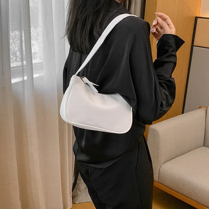 PU Leather Shoulder Bag – Chic Small Square Underarm Bag for Women