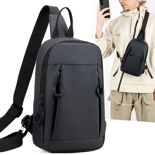 Men S Large Capacity Leisure Cross Body Oxford Cloth Waterproof Hand Shoulder Bag - Waterproof