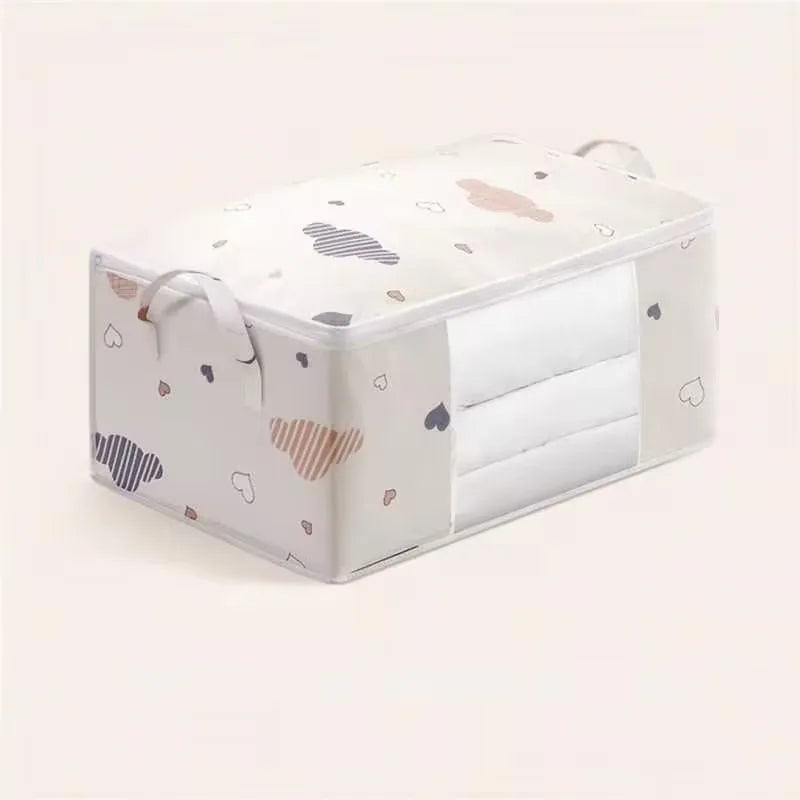 Homefish Large Capacity Foldable Clothes Storage Bag Reinforced Handle Sturdy Zipper Blankets