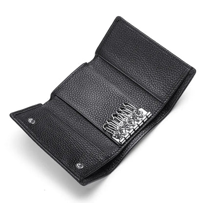 Top Layer Cowhine Key Bag Real Leather Ladies Change Storage Multi - Function Buckle