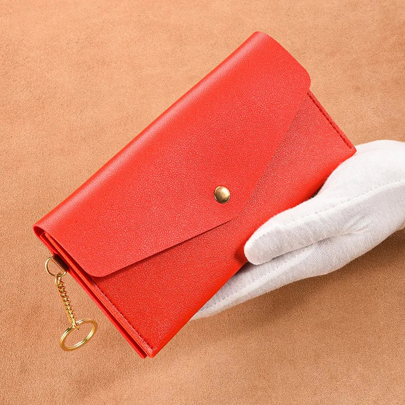 Men S Women Wallets Long Thin Hand Large Capacity Soft Leather Mobile Phone Storage Wallet - Soft