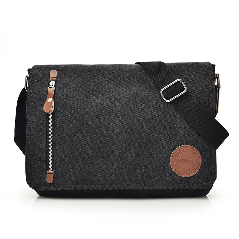 Wear-Resistant Canvas Men S Women Casual Single-Shoulder Bag Large Capacity Crossbody