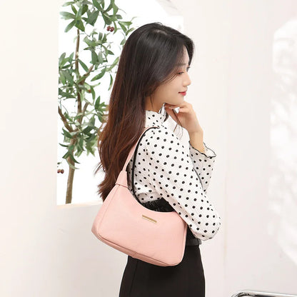 Chic Leather Hobo Bag Gold Accents Spacious Versatile Shoulder Purse Everyday Work