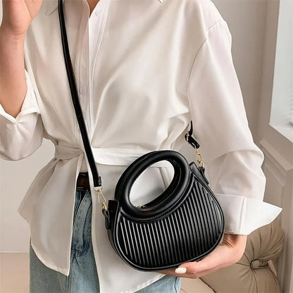Luxury Look Shoulder Bag Everyday Use Chic Stripe Design Crossbody Bags Women Elegant Synthetic